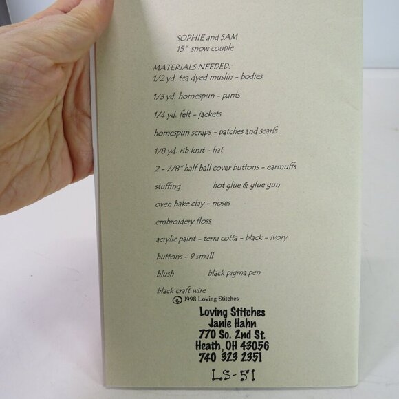 Loving Stitches Snowman 15" Doll Sewing Pattern - Picture 3 of 5